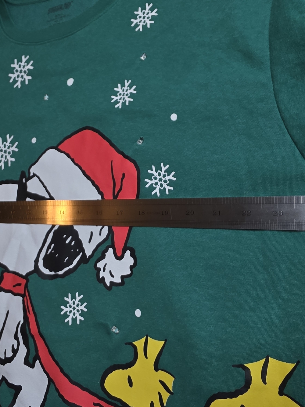 Peanuts Light Up Green Snoopy Holiday Sweatshirt with Battery Pack Size XXL - Picture 4 of 8